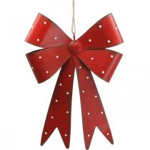 Metal Deco Nástěnný věšák Mašle Red Dots White 19×16×2,5cm