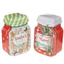 položky Kovová forma na sušenky s vánočním motivem v designu dózy na sušenky, 15 cm, 2 kusy