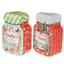 položky Kovová forma na sušenky s vánočním motivem v designu dózy na sušenky, 15 cm, 2 kusy