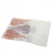 položky Závěsná dekorace Srdce na zavěšení Oranžová/fialová 15cm 6 ks