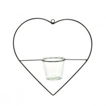 položky Lucerna srdce kovová 28cm stojánek na čajovou svíčku na zavěšení sklenice 9cm