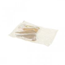 položky Závěsná dekorace okno kovová srdíčka, ozdobná srdíčka na zavěšení béžová/žlutá/oranžová V15cm 6 ks