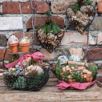 Kovové srdce, drátěné srdce, košík srdce Hnědá V16,5cm L31cm