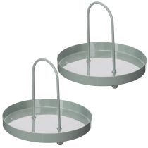 položky Dekorativní podnos pro použití v kuchyni a k ozdobení jídelního stolu, vysoká rukojeť, 18 cm