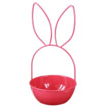 položky Velikonoční květináč, dekorace, králík, kovový košík pro vnitřní i venkovní použití, 33 cm