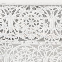 položky Kovové misky s krajkovým vzorem, dekorativní nádoba, čtvercové, shabby chic, bílé, 27/23/19 cm, V 13,5 cm, sada 3 kusů