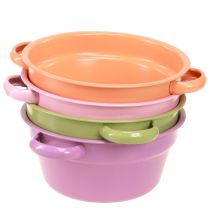 položky Kovová dekorativní miska, 4 jarní barvy, Ø17cm, 4 kusy
