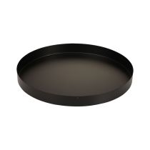 Kovový podnos kulatý podnos na svíčku černý Ø20cm V2,5cm