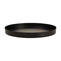 Kovový podnos kulatý podnos na svíčku černý Ø20cm V2,5cm
