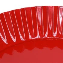 položky Kovový talíř retro dekorativní talíř s podstavcem červený kov Ø24cm 2ks