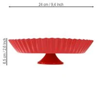položky Kovový talíř retro dekorativní talíř s podstavcem červený kov Ø24cm 2ks