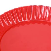 položky Kovový talíř červený malý dekorativní talíř s kovovou podkladovou plochou Ø14cm 2 ks