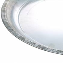 Dekorační talíř kov stříbrný lesklý Ø34cm V3cm
