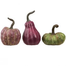 položky Mini dýňová dekorace Green Berry podzimní dekorace Assorted 7,5/9/11cm 3 ks