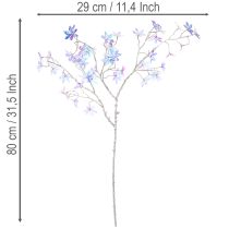 položky Umělá kvetoucí větev s duhovými květy, 80 cm