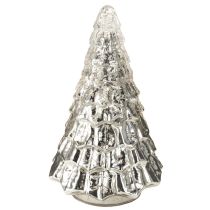 položky Mini vánoční stromeček s LED osvětlením stříbrno-zlatý 28 cm