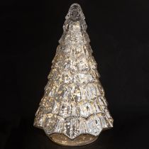položky Mini vánoční stromeček s LED osvětlením stříbrno-zlatý 28 cm