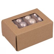 položky Mini vánoční koule skleněné stromové koule kašmír Ø3cm 22 ks