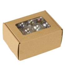 položky Mini vánoční koule skleněné kuličky duhové čiré 3 cm 22 kusů