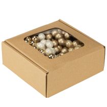 položky Mini vánoční koule na drátu zlaté, krémové Ø1,5cm 140 ks