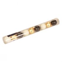 položky Mini vánoční koule skleněné bílé černé zlato Ø3cm 9 ks