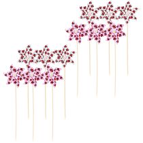 položky Mini větrný mlýn Dekorace Beruška Bílá Lila Ø8cm 12 ks