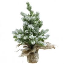 Mini vánoční stromeček v pytli zasněžený Ø25cm V42cm