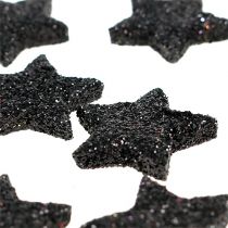 položky Mini třpytivá hvězda černá 2,5 cm 96 kusů
