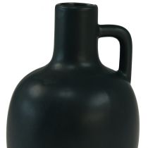 položky Mini keramická váza matně černá s uchem Ø9cm H14,5cm
