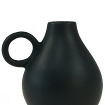 položky Mini keramická váza černá rukojeť keramická dekorace V8,5cm