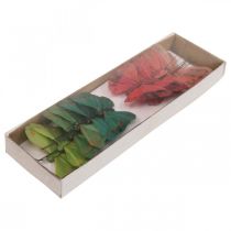 položky Mini motýl na drátě červený, zelený 6,5cm 12 ks