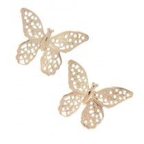 Mini motýlci kovová rozptylová dekorace zlatá 3cm 50ks