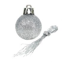 položky Mini vánoční koule stříbrná Ø3cm 14ks