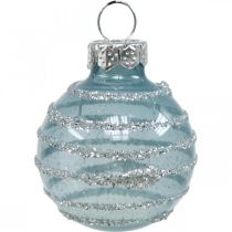 Mini vánoční koule modré pravé sklo Ø3cm 9ks