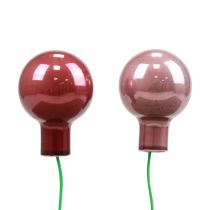 Mini vánoční ozdoby drátěné sklo Bordeaux růžové Ø2cm 140ks