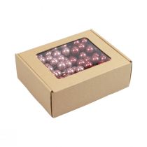 položky Mini vánoční koule drátěné sklo vínová růžová Ø2cm 140ks