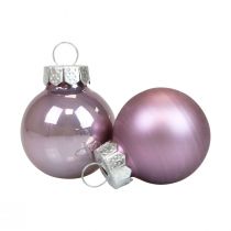 Mini vánoční koule skleněné lila fialová lesk/mat Ø2,5cm 20ks