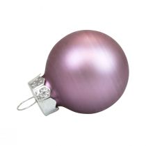 Mini vánoční koule skleněné lila fialová lesk/mat Ø2,5cm 20ks
