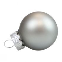 Mini vánoční koule skleněné stříbrný lesk/mat Ø2,5cm 20str