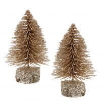 položky Mini vánoční stromek zlatý se třpytkami 6ks