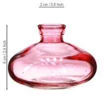 položky Mini vázy skleněné baňaté ploché růžové tónované Ø9cm V6cm 6 ks