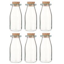 položky Mini vázy skleněné vázy s korkem V13,5 cm Ø5,5 cm 6 ks