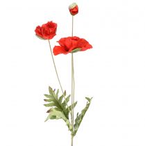 položky Dekorativní zahradní květina vlčího máku se 3 květy červená L70cm