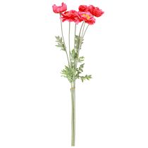 položky Vlčí máky umělé růžové umělé květiny Ø6–7cm L78cm 3ks