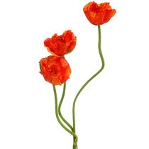 položky Vlčí máky umělé květiny oranžové 58cm–74cm 3ks
