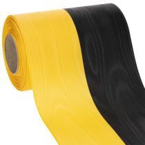 položky Věnečná stuha Moaré 150mm žluto-černá - smuteční stuha, šerpa, dekorace, klubovní stuha - role 25m
