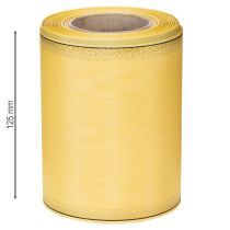 položky Věnečná stuha Moiré, žlutá se zlatým lemováním, 125 mm x 25 m - Vysoce kvalitní smuteční stuha, ozdobná stuha, stuha s mašlí