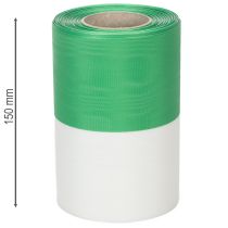 položky Moaré věnečková stuha zeleno-bílá 150 mm, ozdobná stuha, mašle, taftová kvalita 25 m