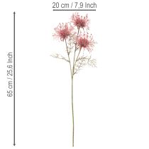 položky Umělý květinový jehelníček, protea, kvetoucí větvička 65 cm, 3 ks