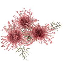 položky Umělý květinový jehelníček, protea, kvetoucí větvička 65 cm, 3 ks